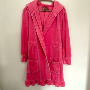Vintage Pink Juicy Couture Hoodie Robe Size Large